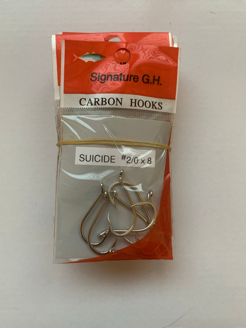 10 Packets of GH Signature Carbon Suicide Hooks - Size 2/0